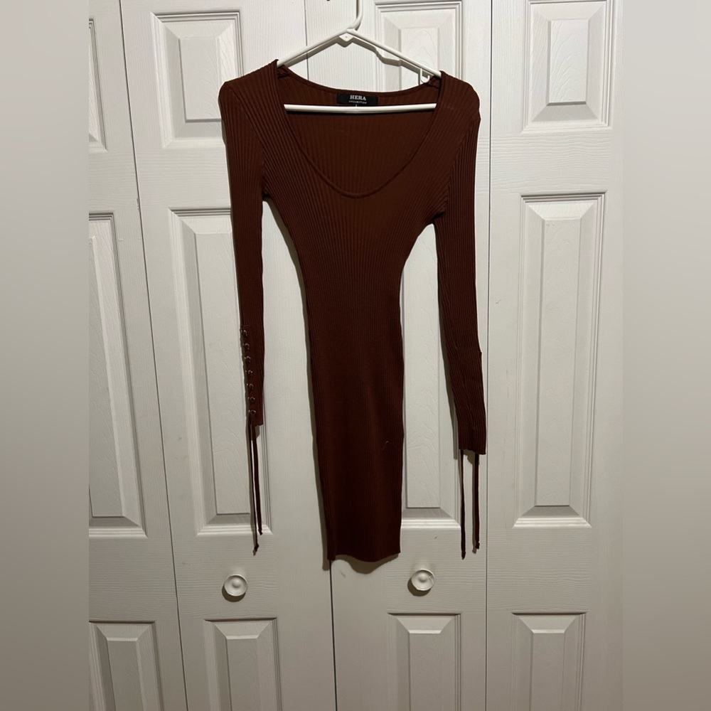 Rust Body con dress
